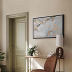 White Marble Gold Reflection Abstract Canvas Print