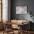 White Marble Gold Reflection Abstract Canvas Print