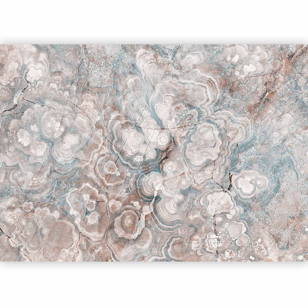 Wall Mural Marble Flowers - Natural Stone Structures in Pastel Colours
