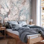 Pastel Marble Flower Wall Mural