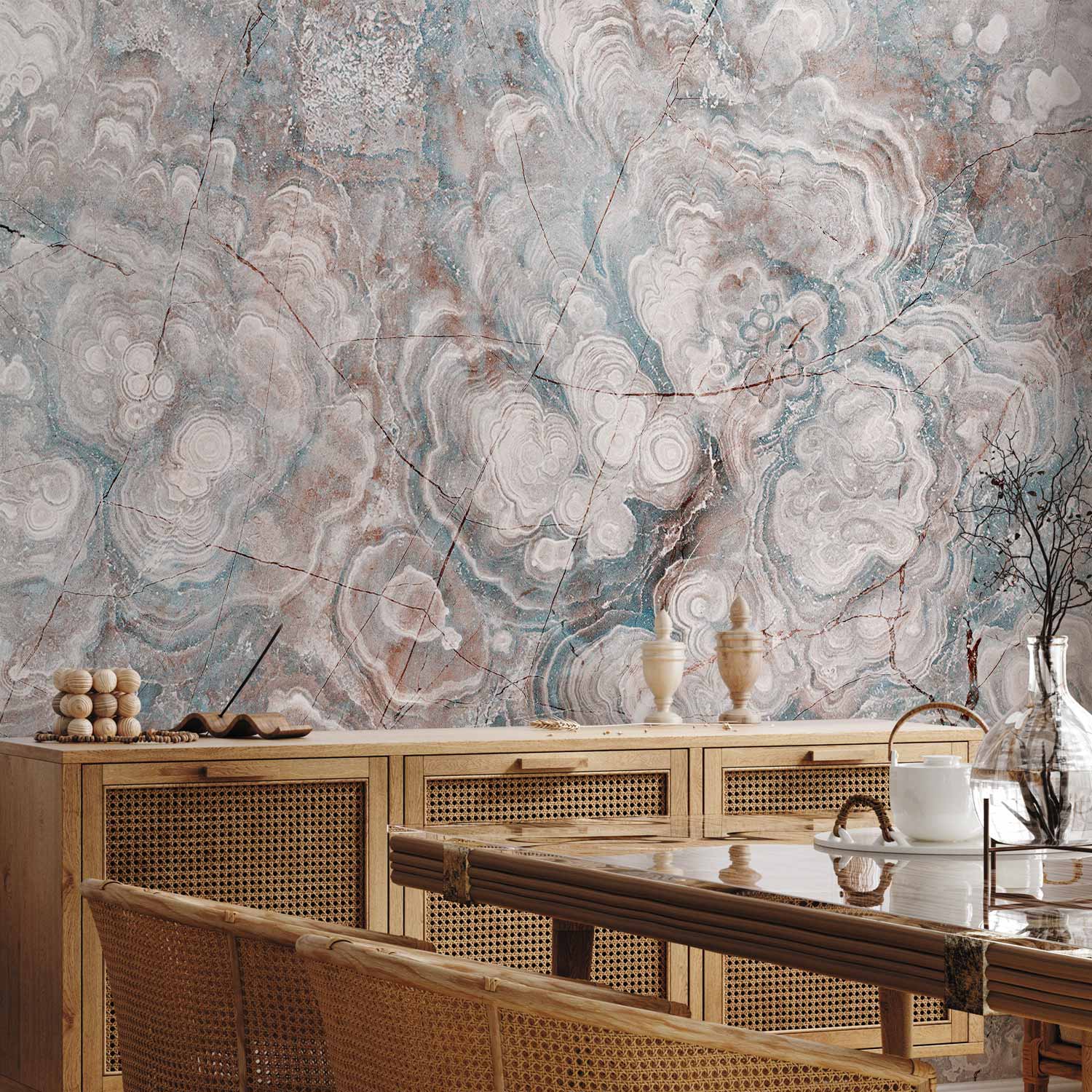 Pastel Marble Flower Wall Mural