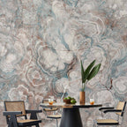 Wall Mural Marble Flowers - Natural Stone Structures in Pastel Colours