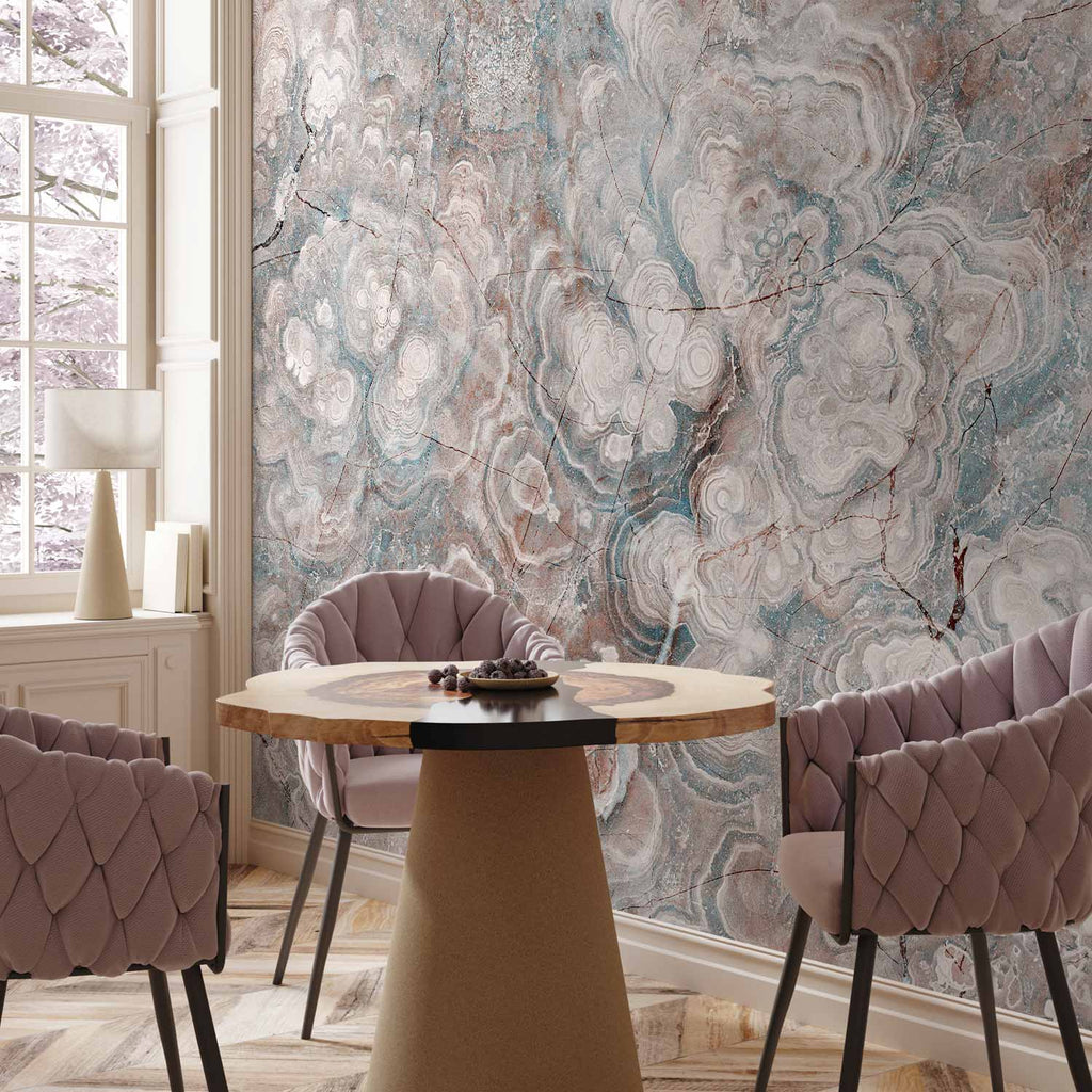 Pastel Marble Flower Wall Mural