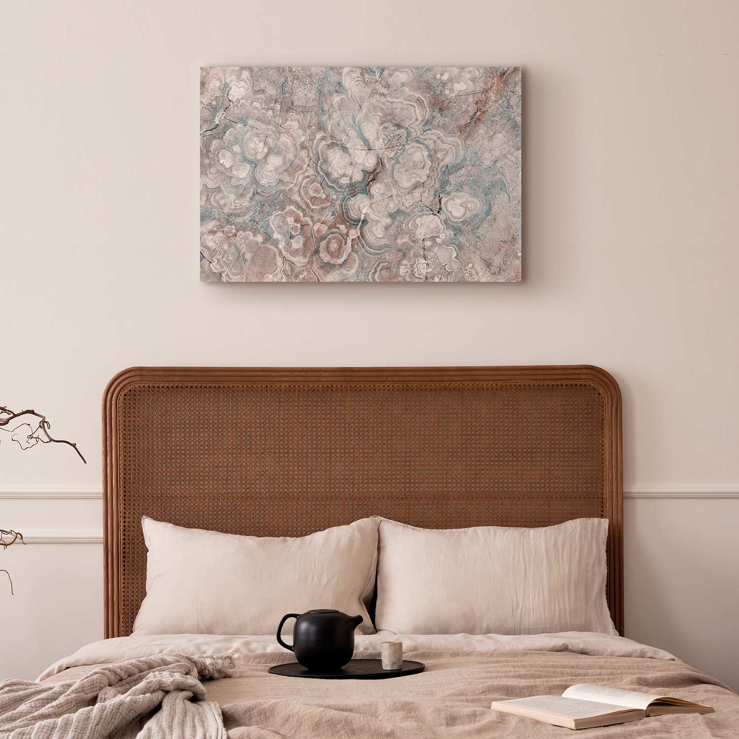 Pastel Marble Flower Abstract Canvas Print