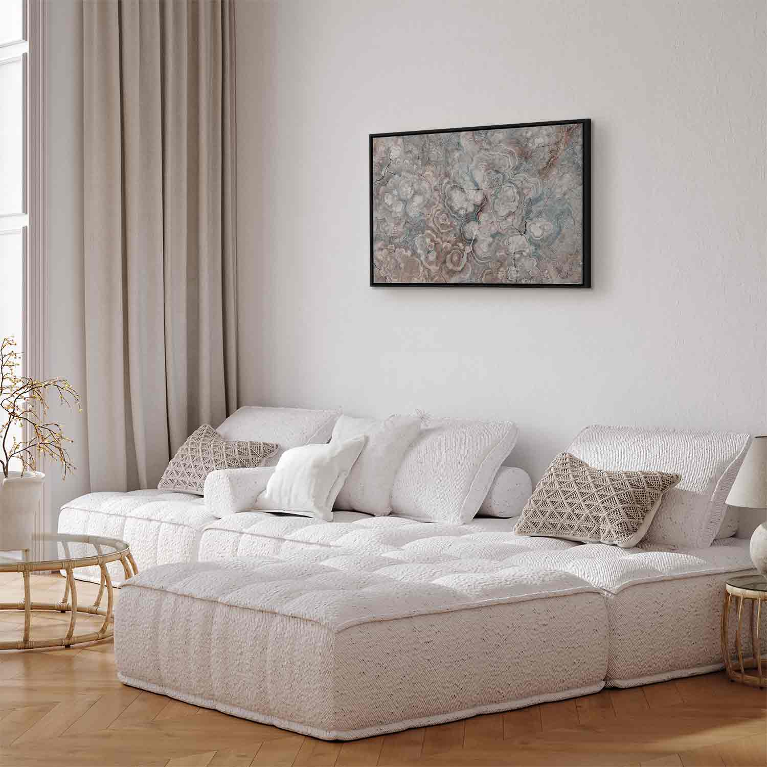 Pastel Marble Flower Abstract Canvas Print