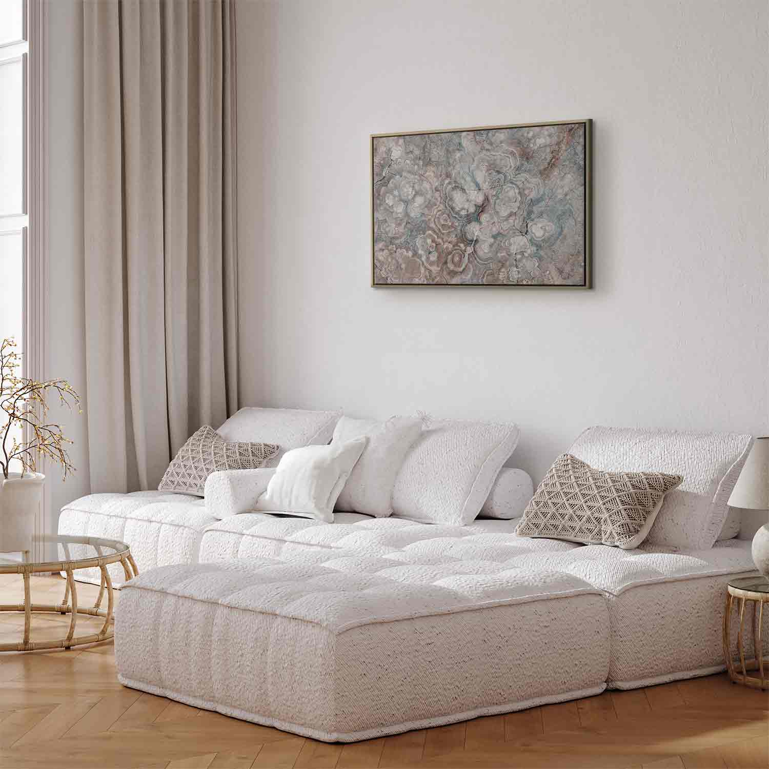 Pastel Marble Flower Abstract Canvas Print