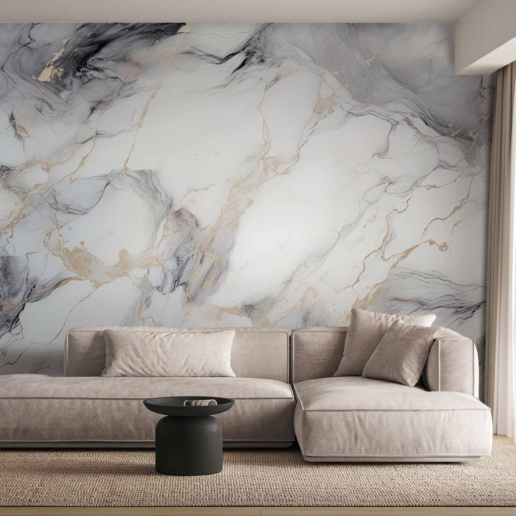Wall Mural - Elegant Marble - Stone Structures in Neutral Colours