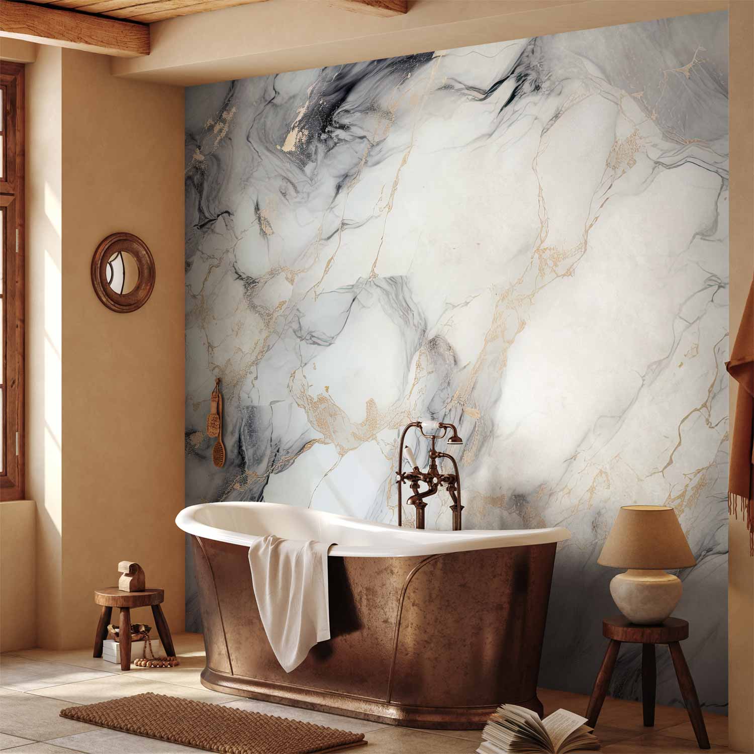 Neutral Marble Stone Structures Wall Mural