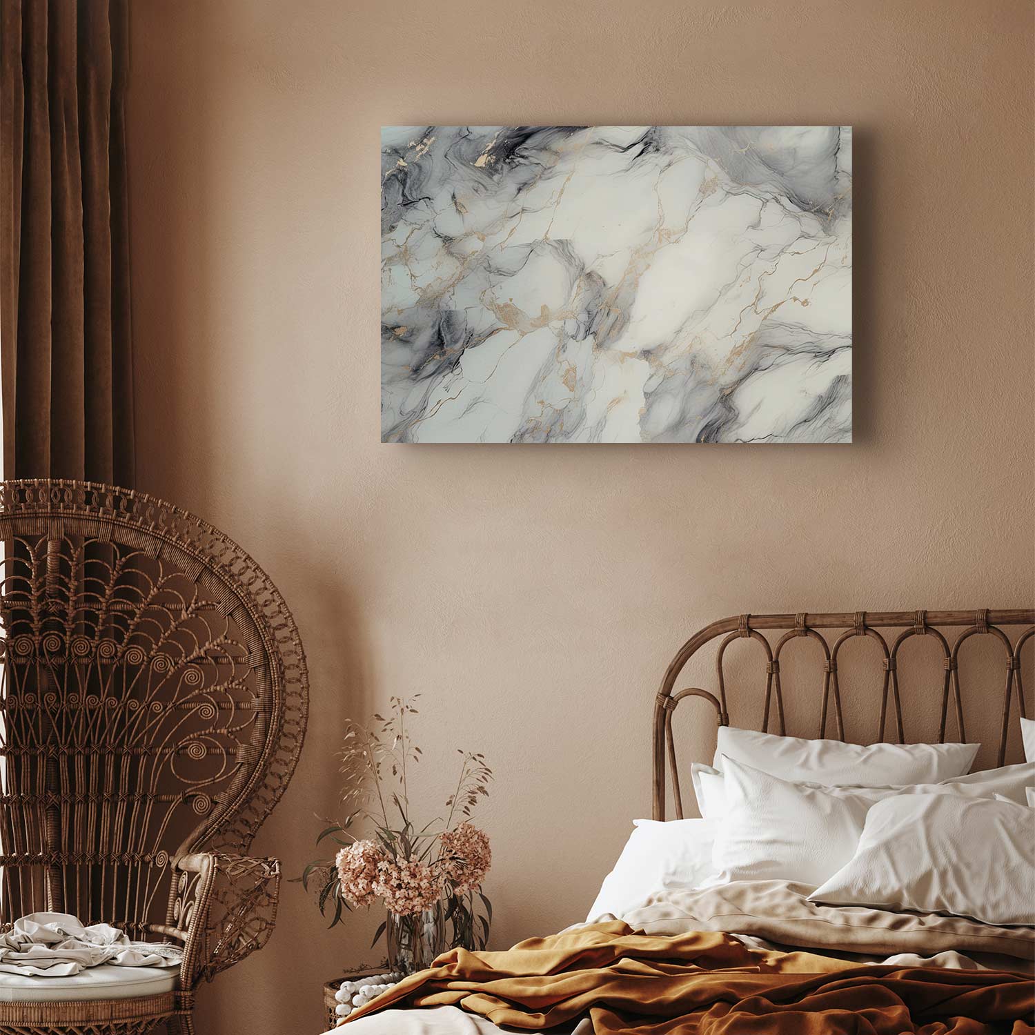 Neutral Marble Stone Structure Abstract Canvas Print