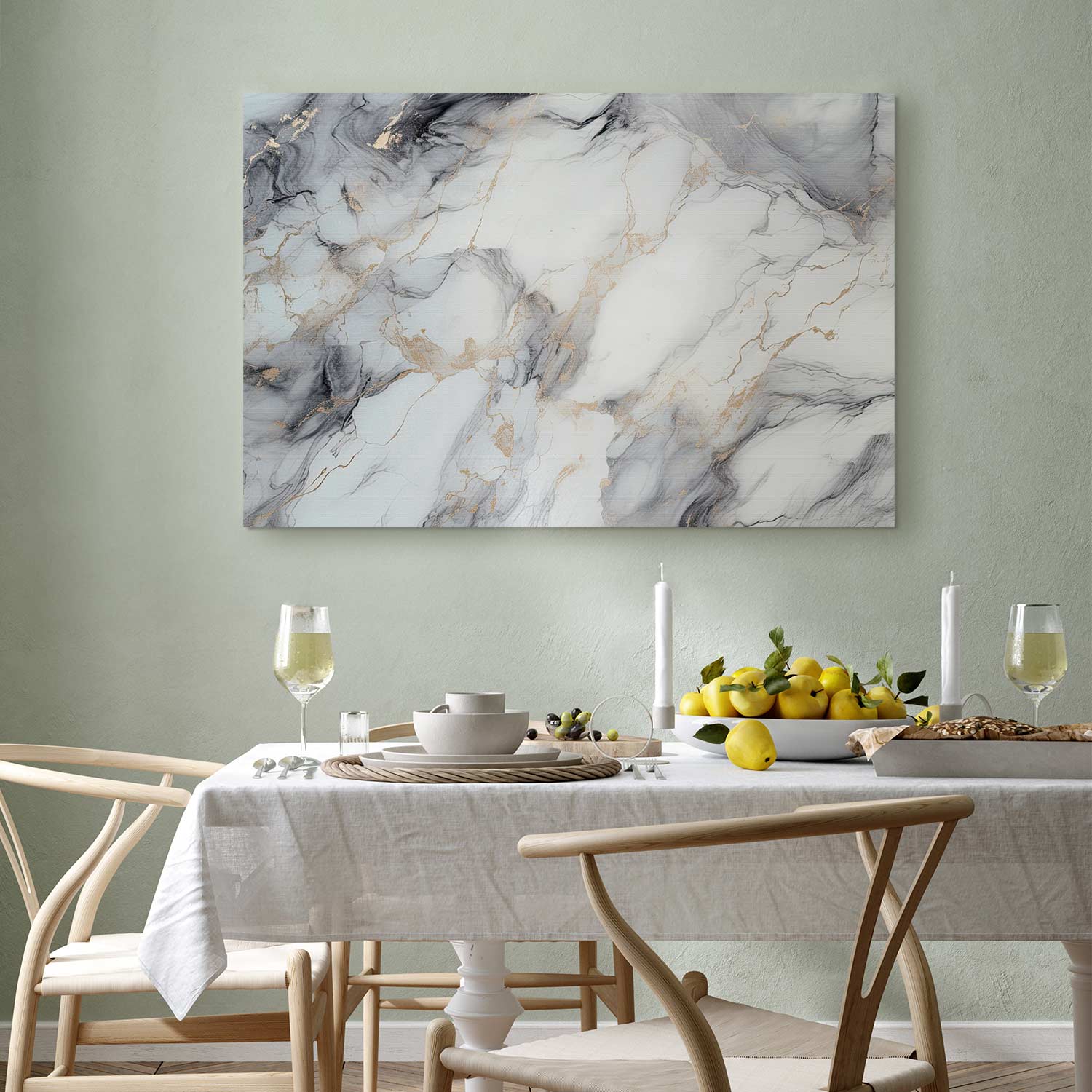 Neutral Marble Stone Structure Abstract Canvas Print