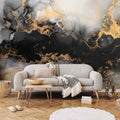 Gold Explosion Marble Abstract Wall Mural