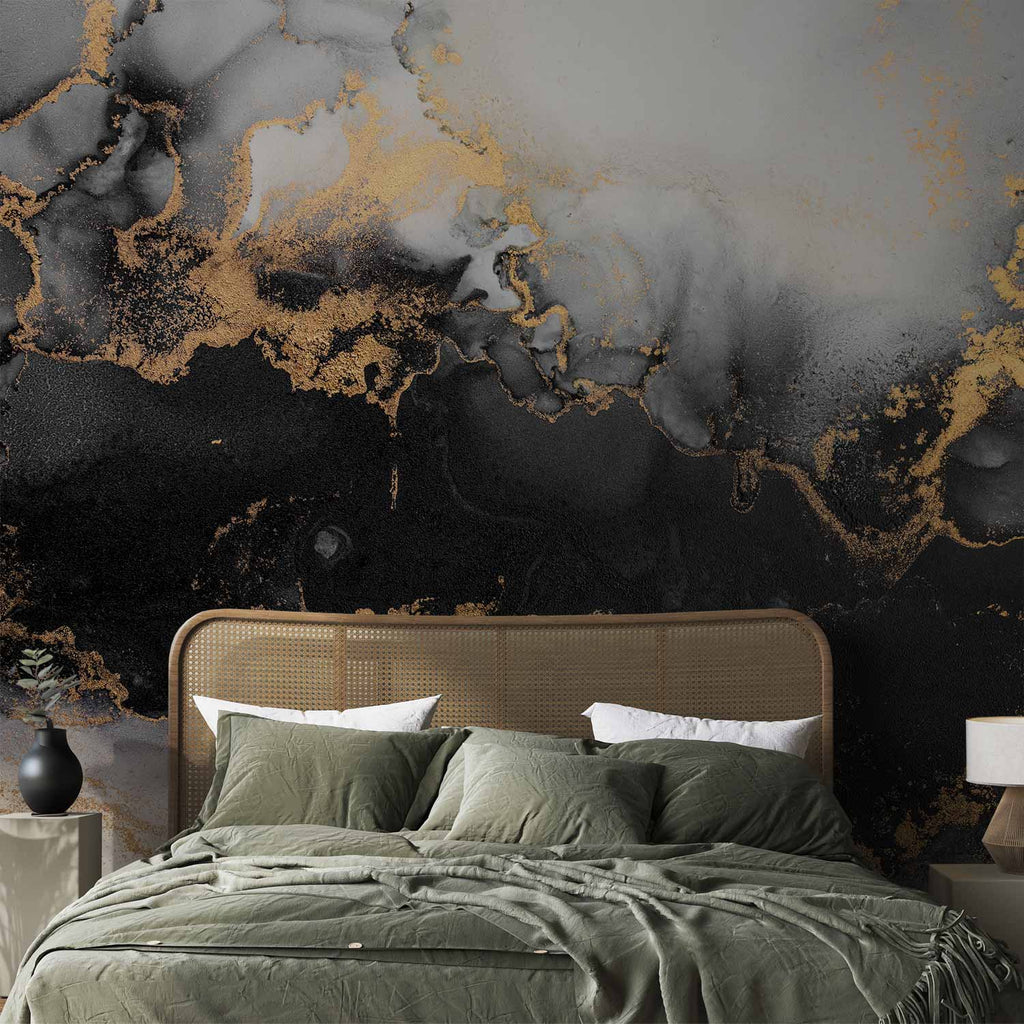 Gold Explosion Marble Abstract Wall Mural