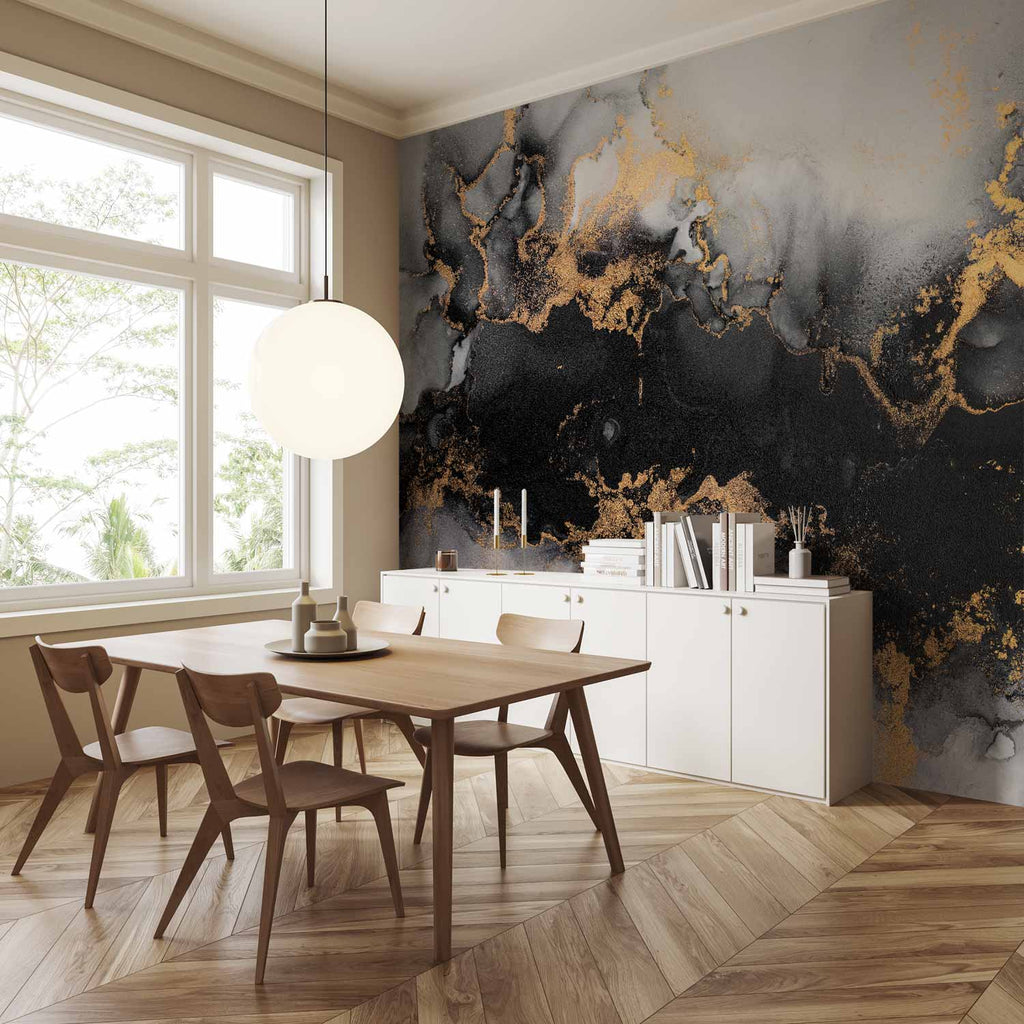 Gold Explosion Marble Abstract Wall Mural