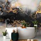 Gold Explosion Marble Abstract Wall Mural
