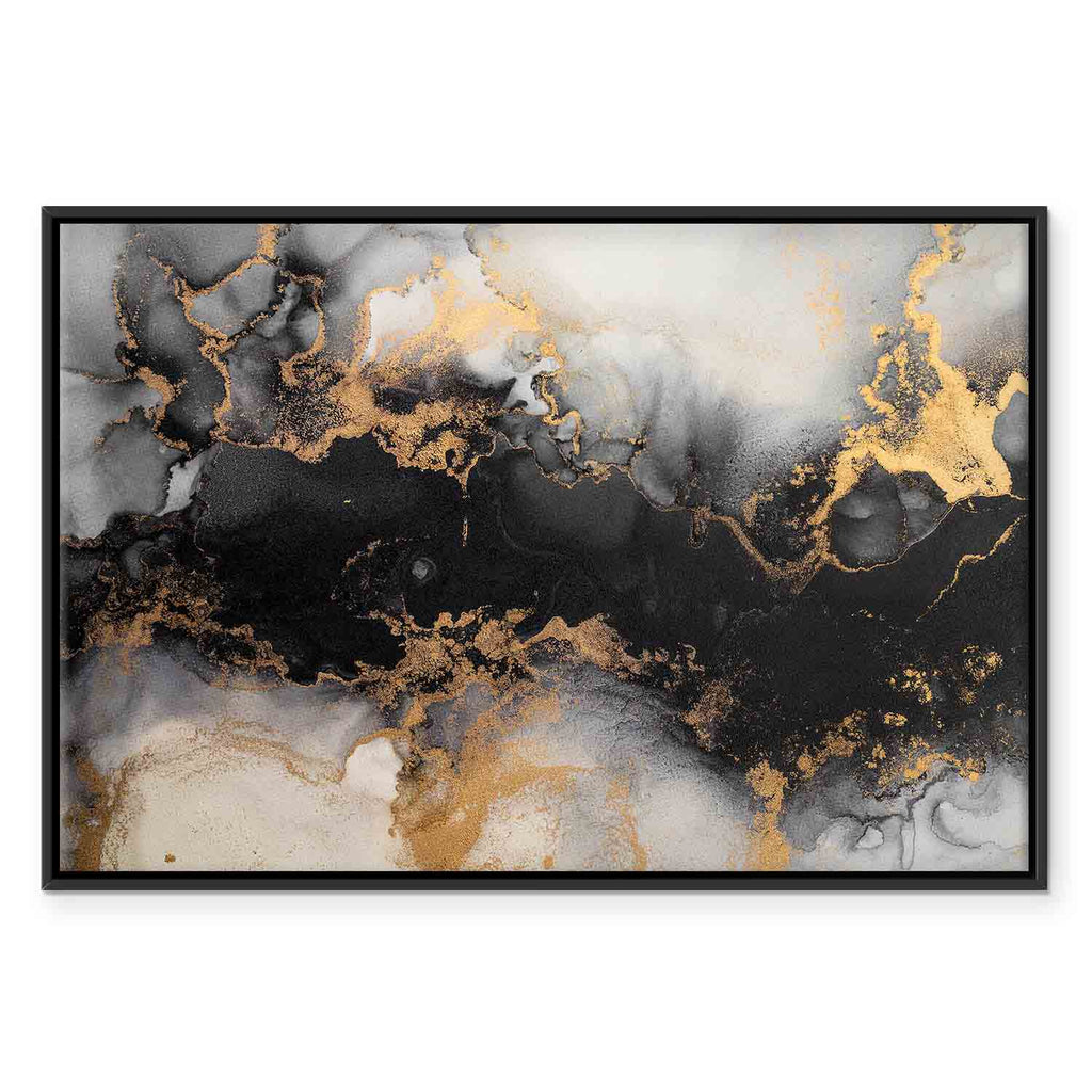 Golden Marble Abstract Pattern Canvas Print