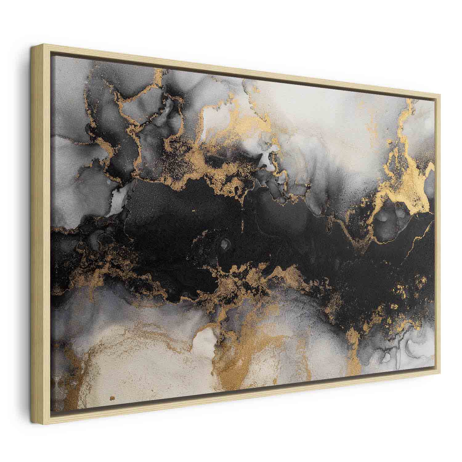 Golden Marble Abstract Pattern Canvas Print