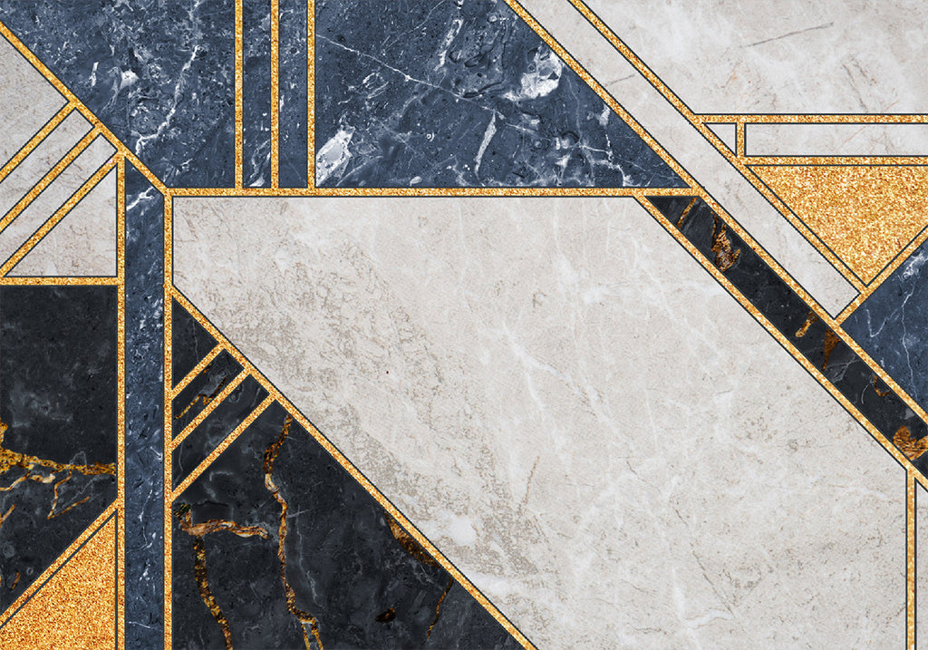 Wall Mural Expressive Pattern in Gold and Garnet