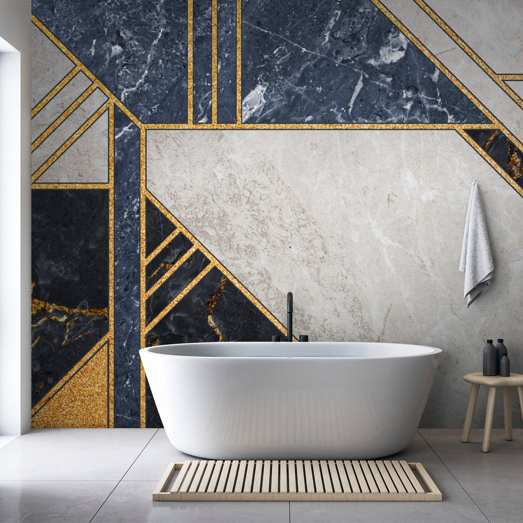 Wall Mural Expressive Pattern in Gold and Garnet