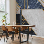 Gold and Garnet Art Deco Geometric Wall Mural