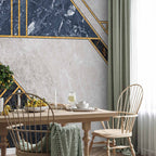 Gold and Garnet Art Deco Geometric Wall Mural