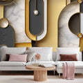 Gold Marble Geometric Pattern Wall Mural