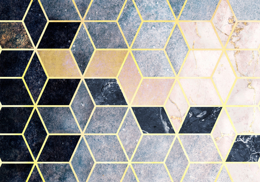 Wall Mural - Blue Geometric Pattern (Abstract)