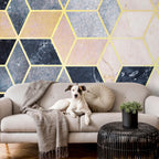 Wall Mural - Blue Geometric Pattern (Abstract)