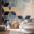 Blue Geometric Pattern Abstract Wall Mural