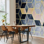 Blue Geometric Pattern Abstract Wall Mural