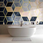 Blue Geometric Pattern Abstract Wall Mural