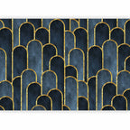 Wall Mural Gold and Navy Blue Pattern