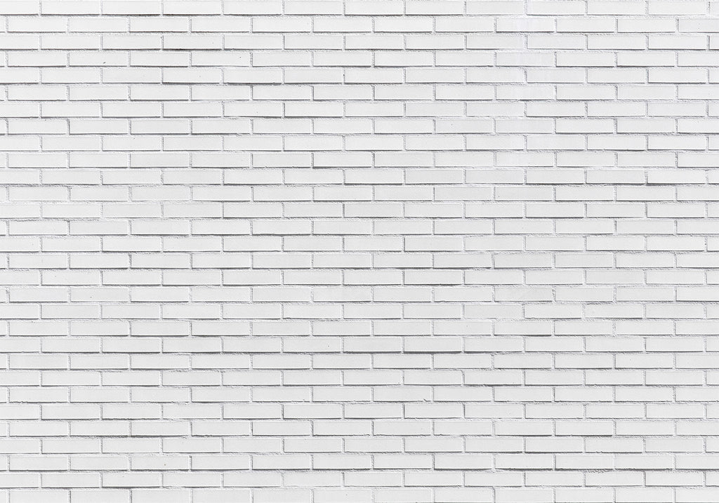 Wall Mural Snow Brick Pattern on White Brick Wall