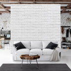 Wall Mural Snow Brick Pattern on White Brick Wall
