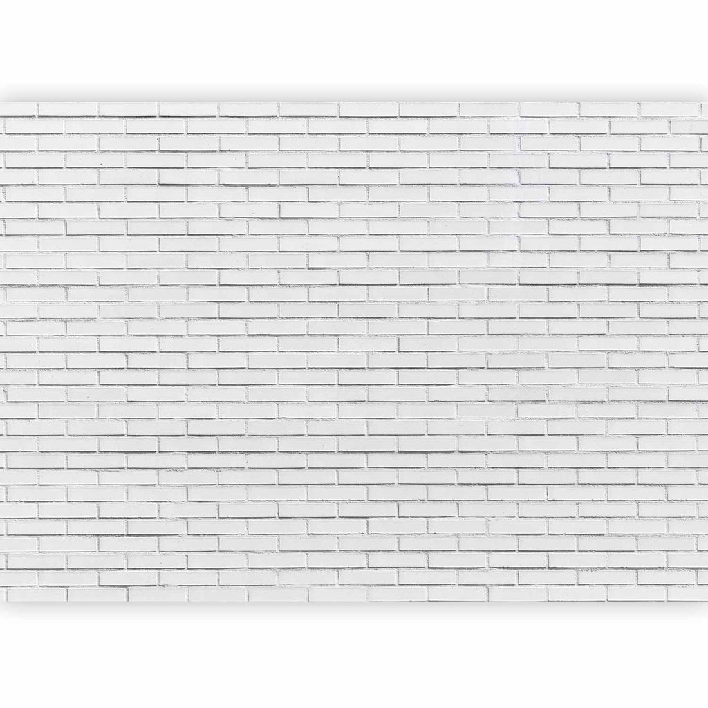 Wall Mural Snow Brick Pattern on White Brick Wall