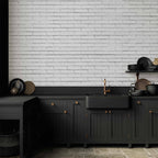 Wall Mural Snow Brick Pattern on White Brick Wall