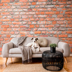 Wall Mural Loft Wall Pattern Imitating Old Red Brick