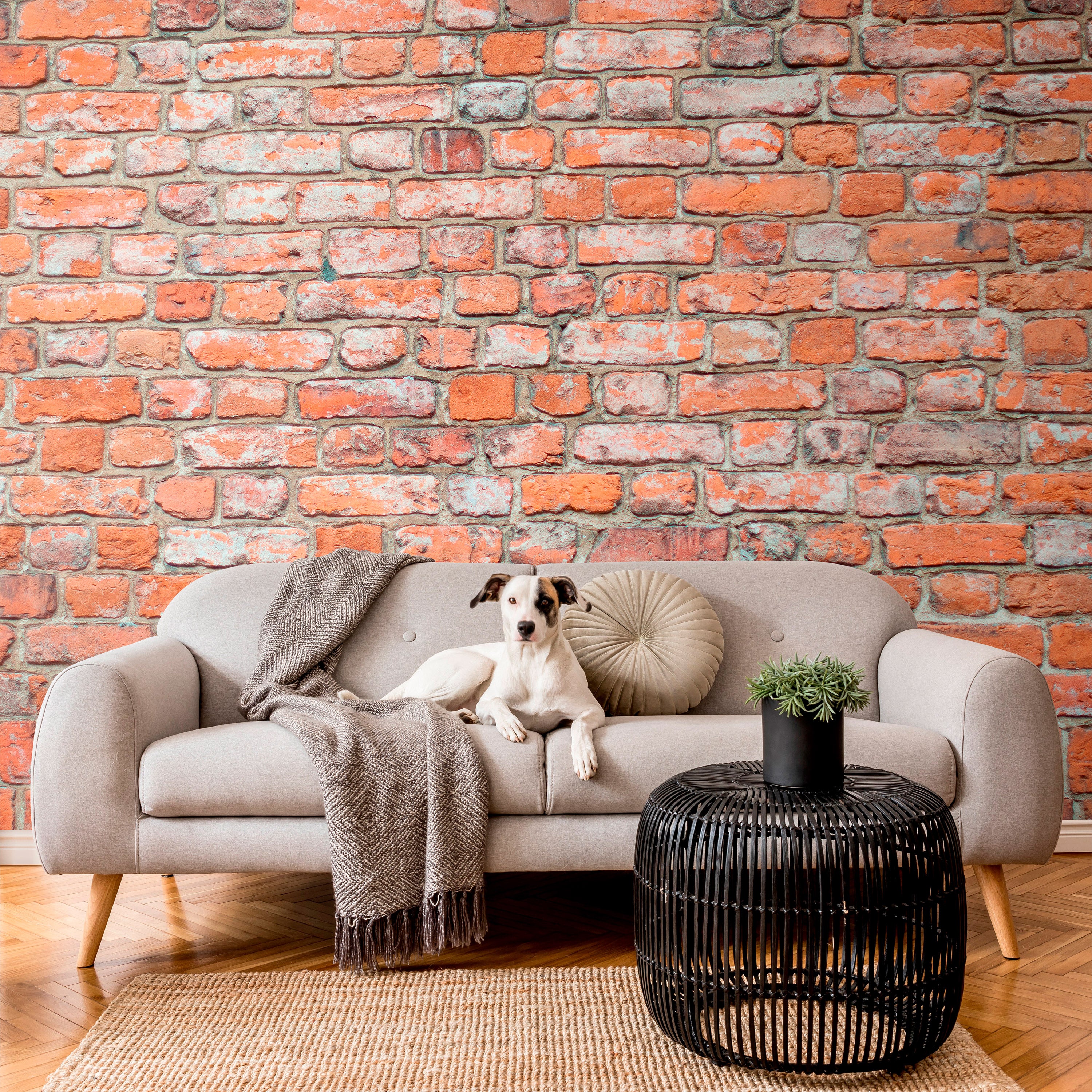 Wall Mural Loft Wall Pattern Imitating Old Red Brick