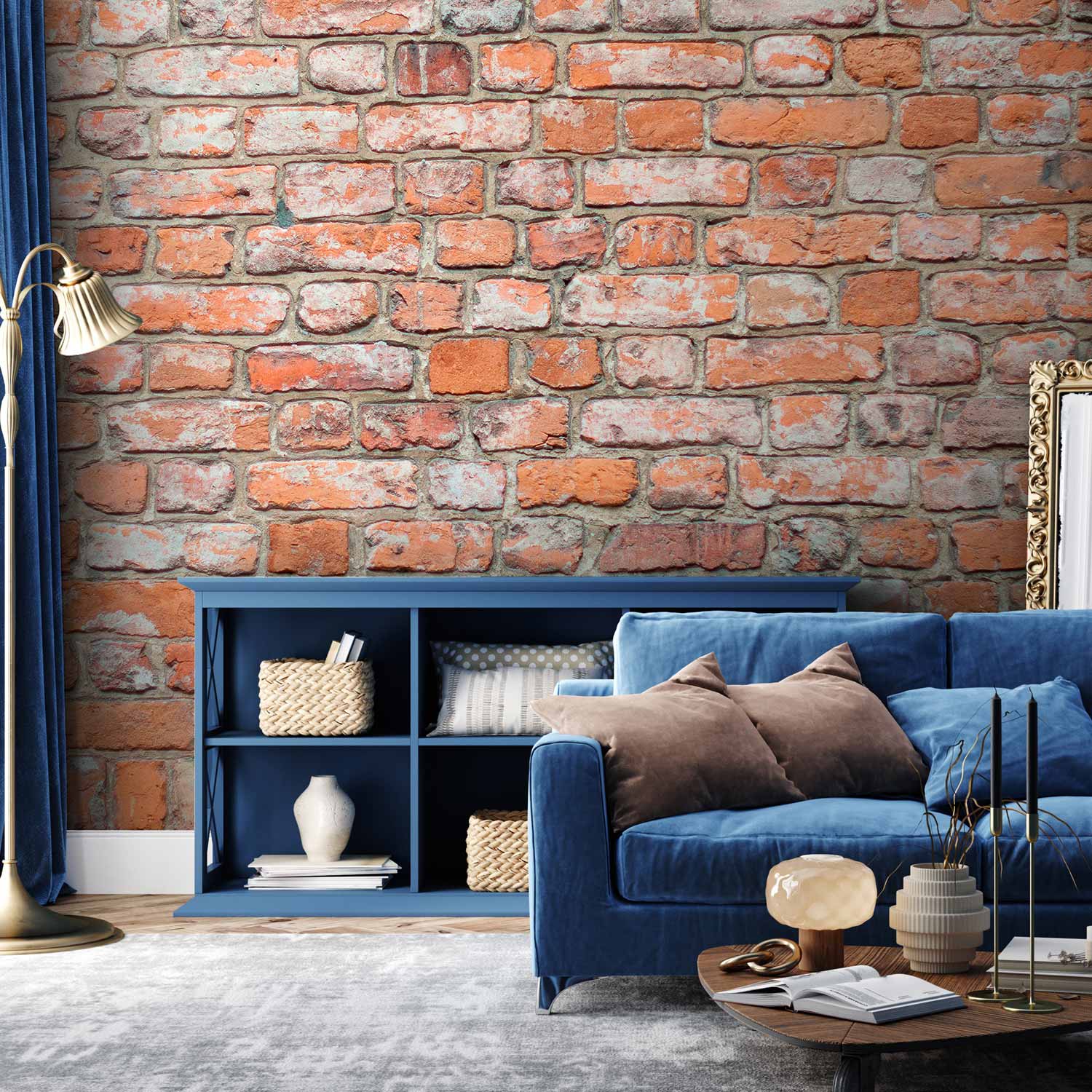 Wall Mural Loft Wall Pattern Imitating Old Red Brick