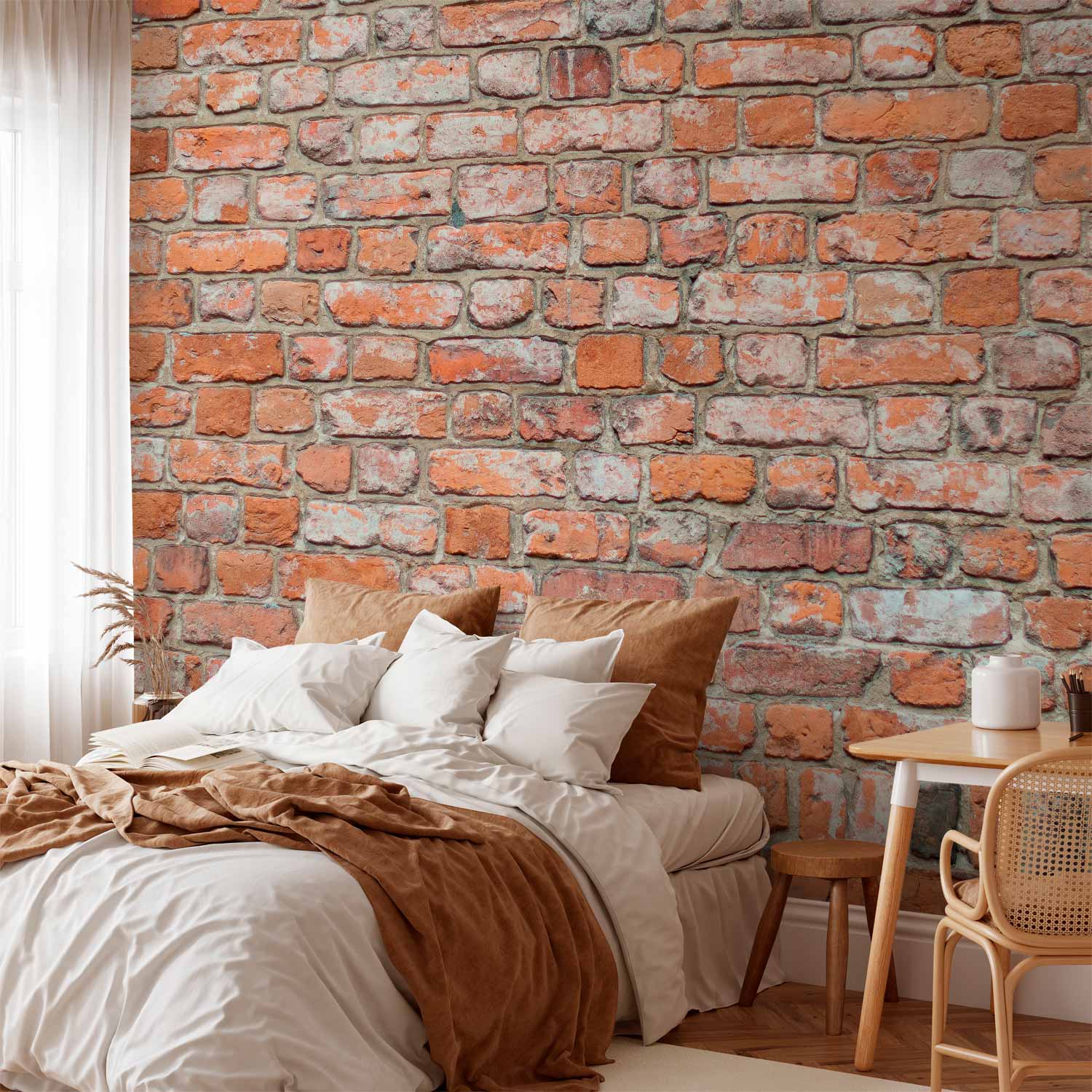 Old Red Brick Loft Wall Wall Mural