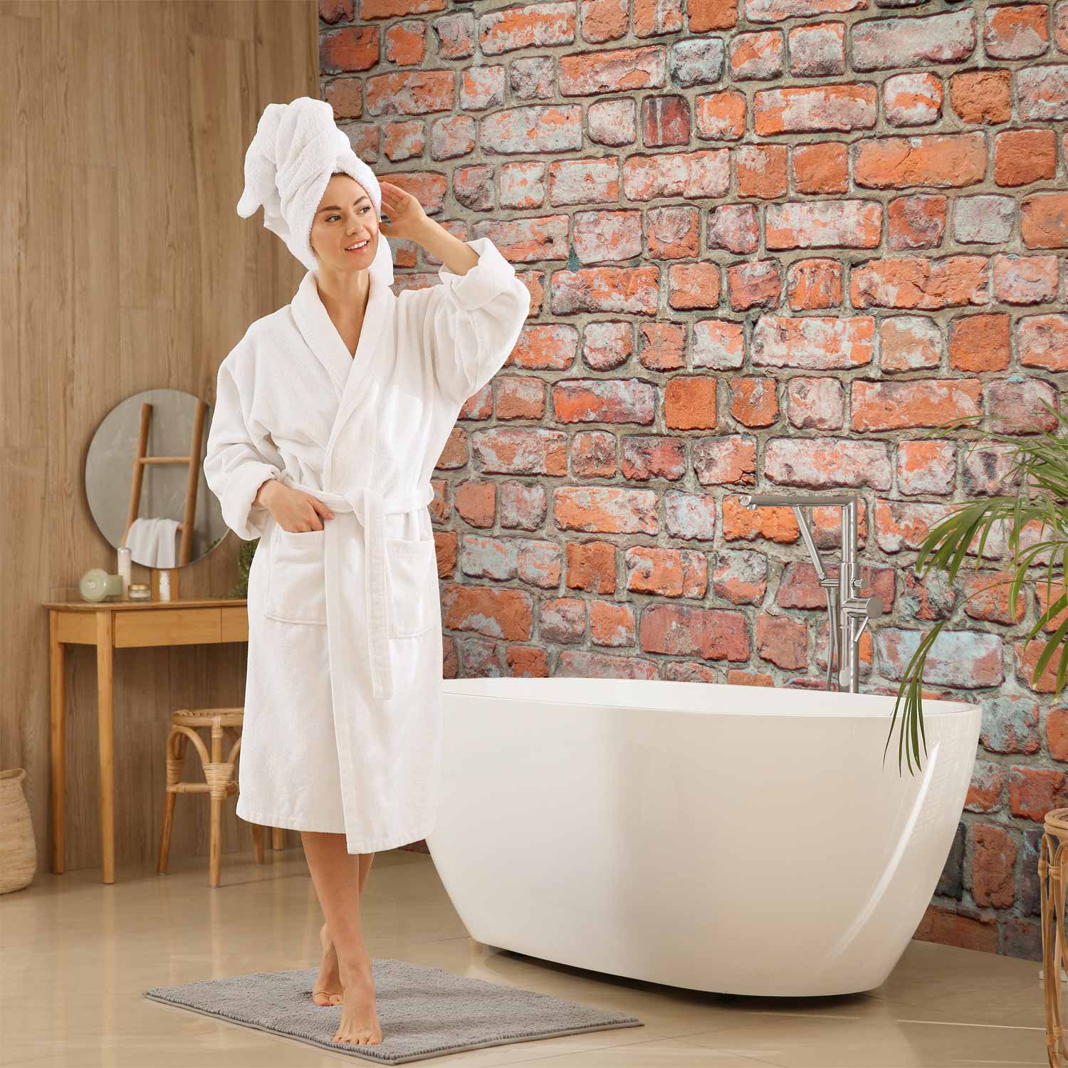 Old Red Brick Loft Wall Wall Mural