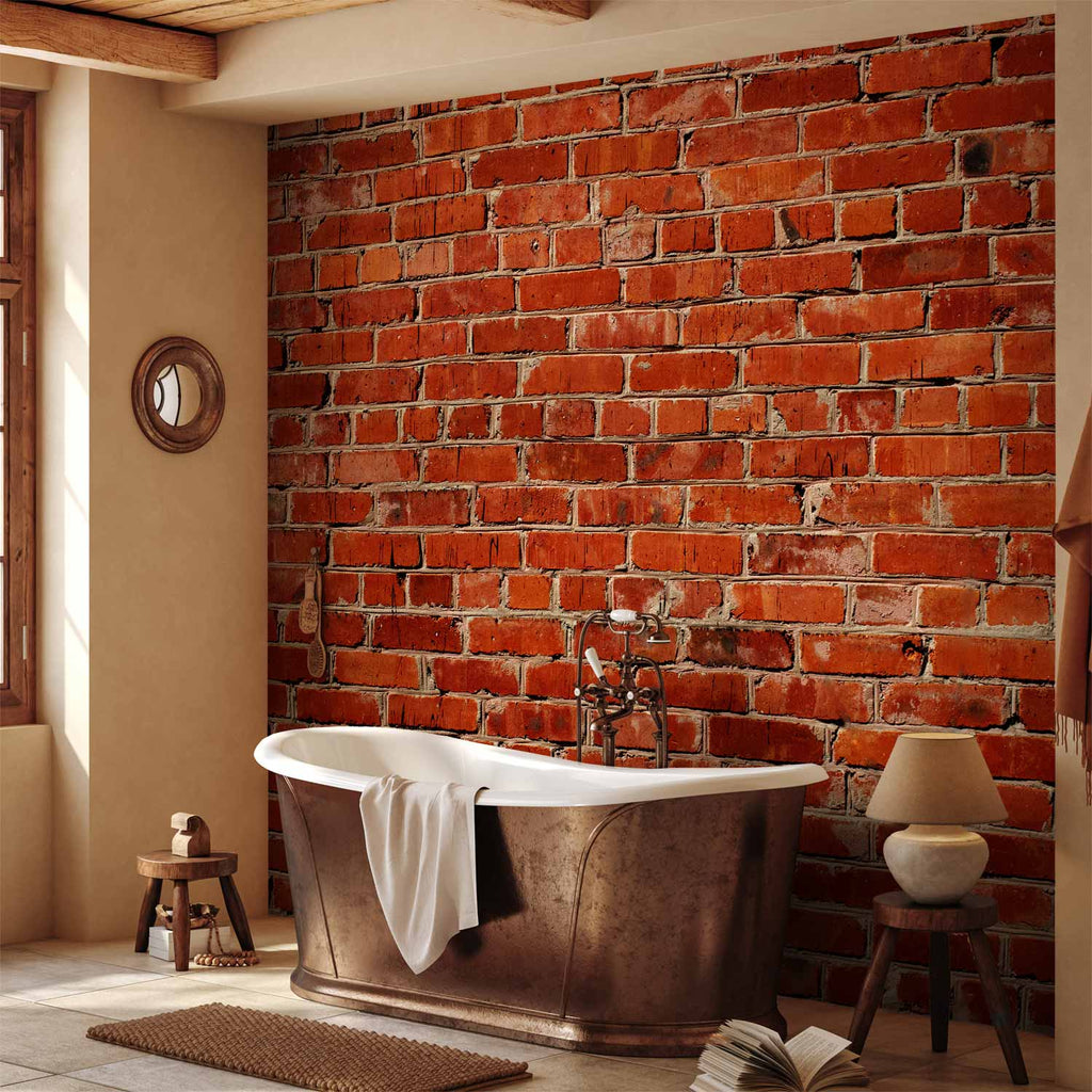 Retro Red Brick Wall Wall Mural