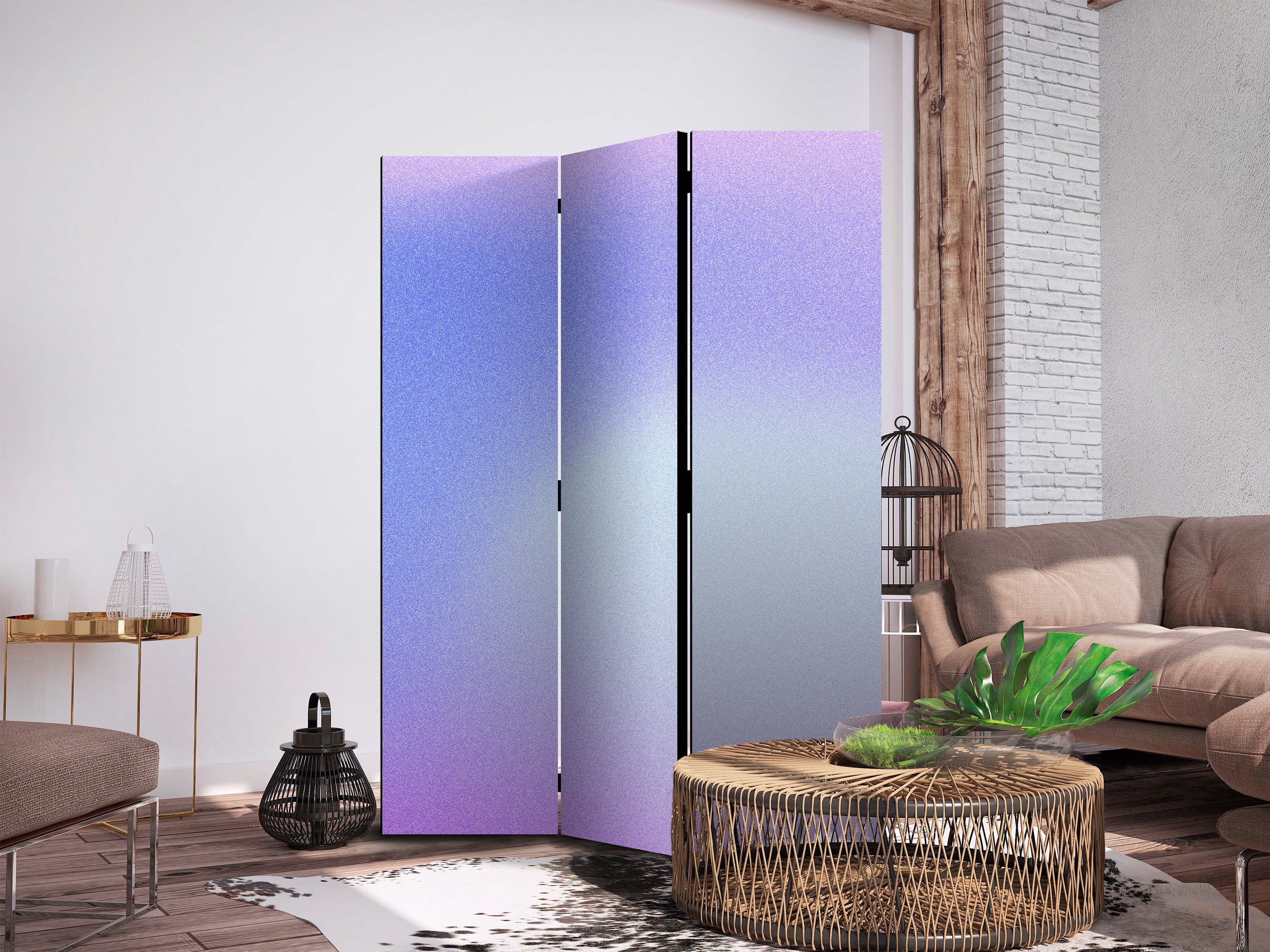 Violet Gradient Room Divider 3-Panel