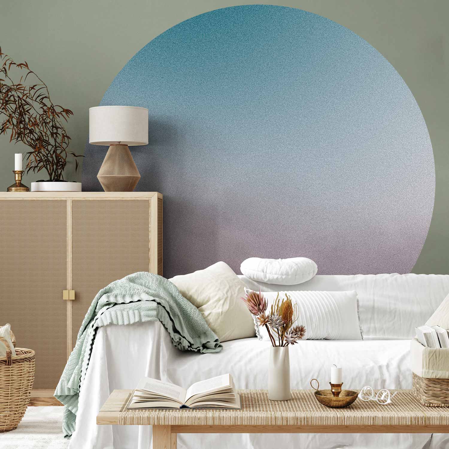 Muted Gradient Abstract Round Wall Mural