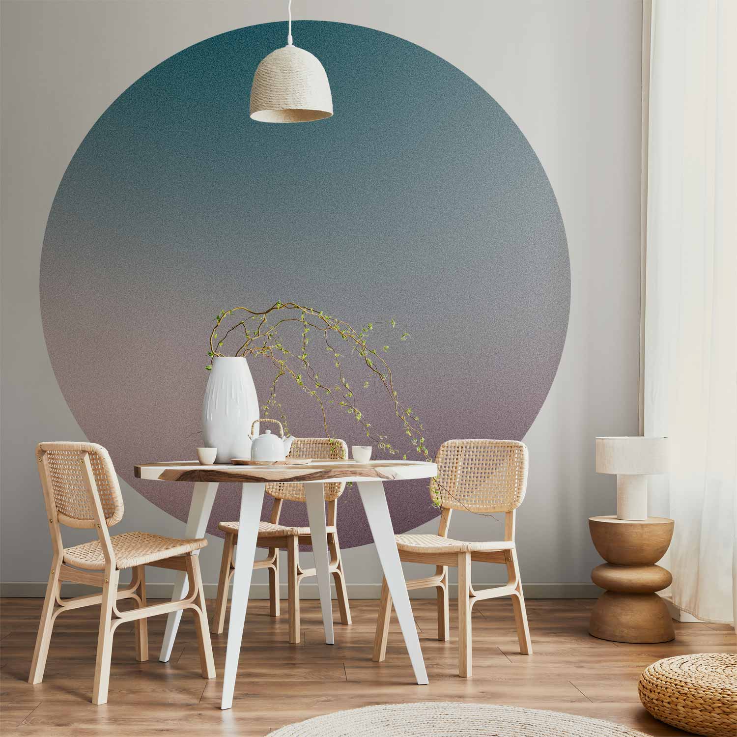 Muted Gradient Abstract Round Wall Mural