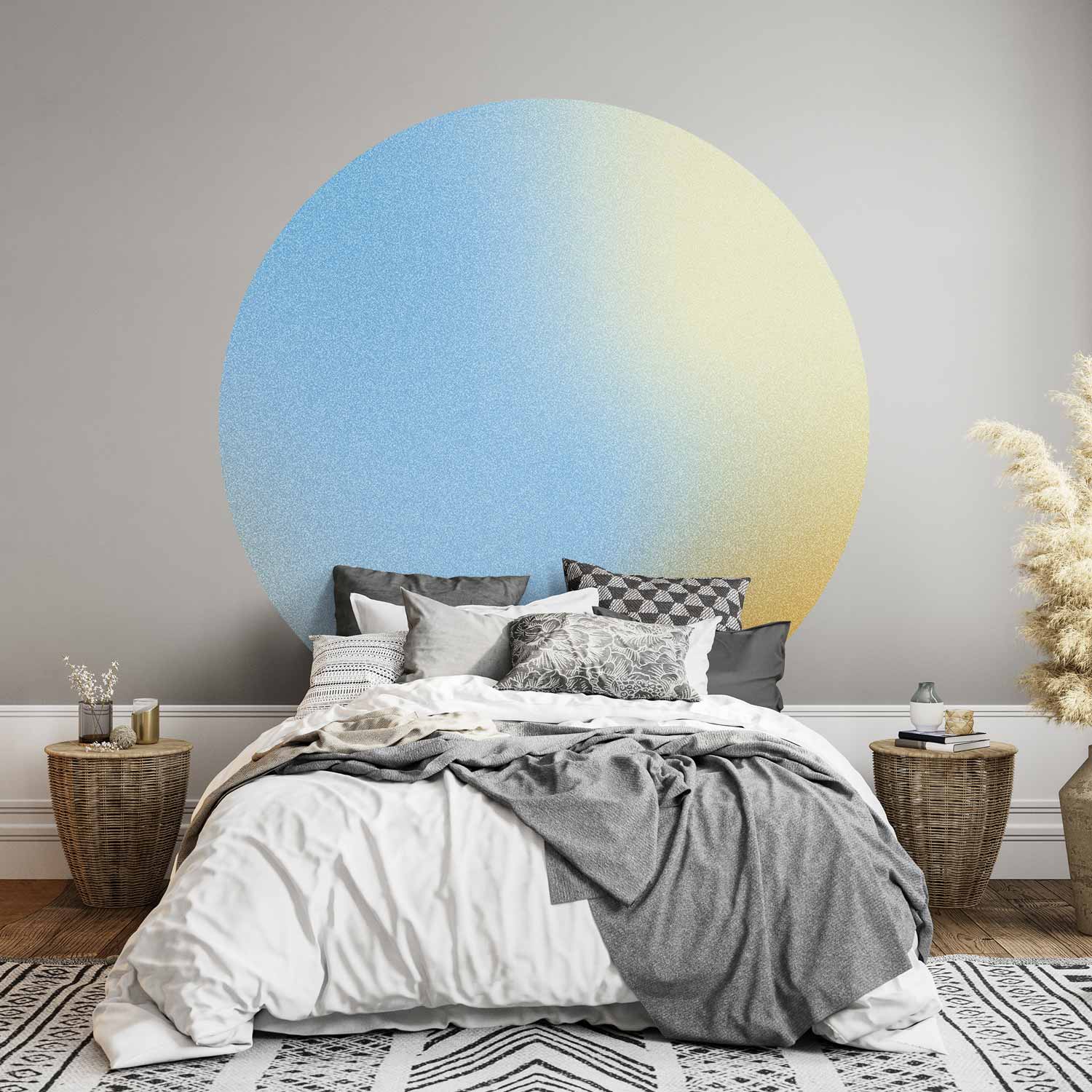 Energetic Gradient Abstract Round Wall Mural