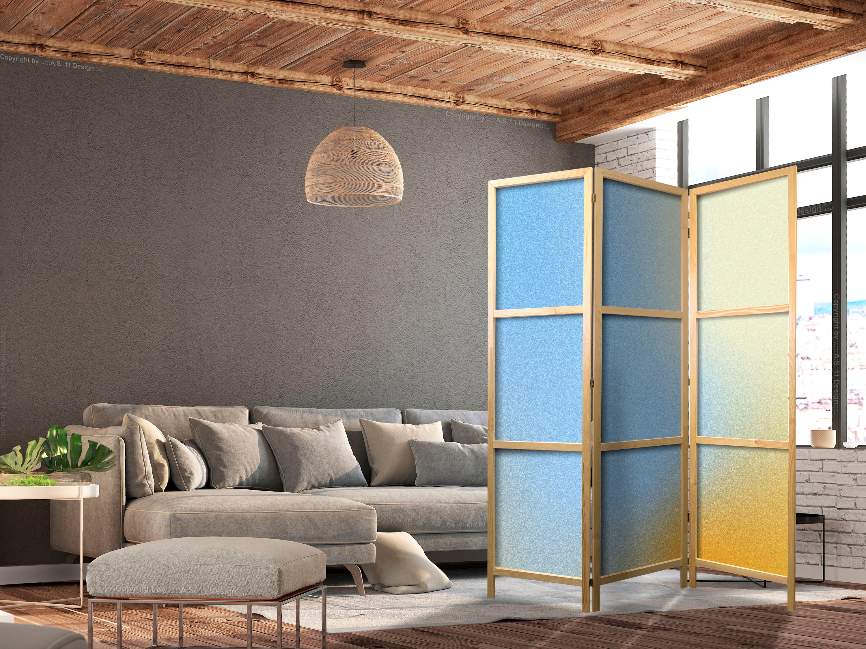 Japanese Room Divider in Energetic Gradient