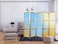 Energetic Gradient Abstract 5-Panel Japanese Room Divider