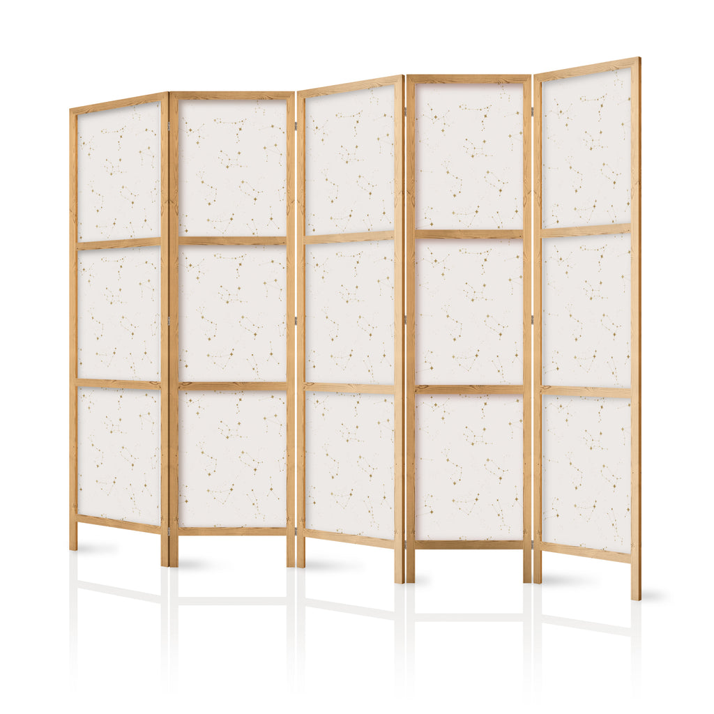 Room Divider Japanese Star Map: Delicate Constellations in Warm Shades