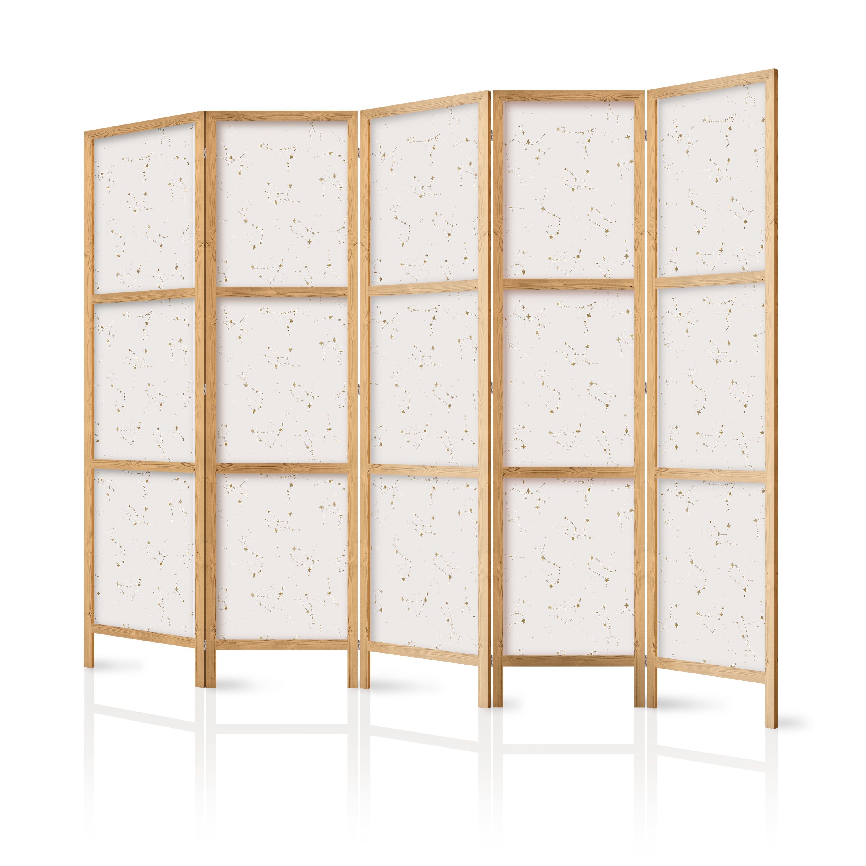Room Divider Japanese Star Map: Delicate Constellations in Warm Shades