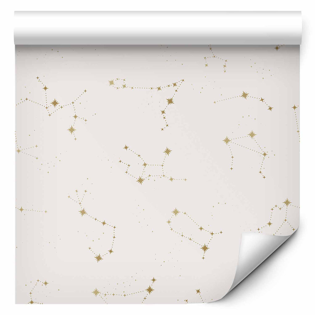 Star Map Wallpaper - Delicate Constellations in Warm Shades